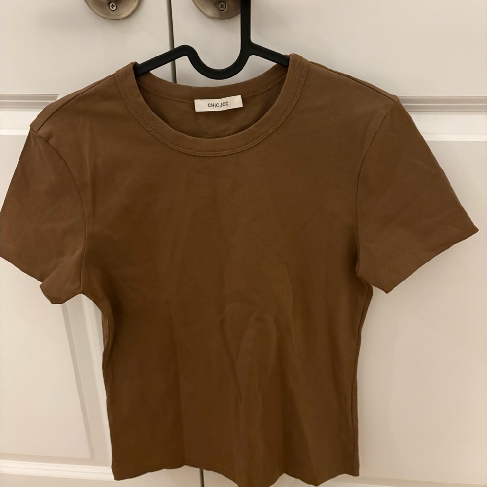 Brown Women's Top Size 38 ChicJoc (Size Medium)